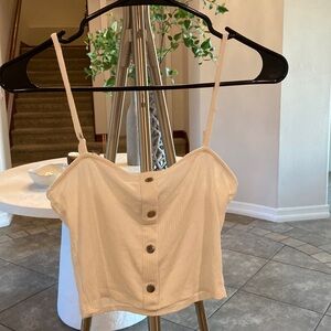 White ribbed crop top tank
